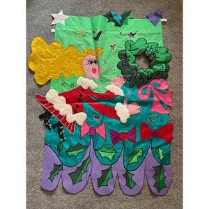 GARDEN FLAG 43x36 Double Sided Embroidered "DECK THE HALLS" CHRISTMAS Decoration